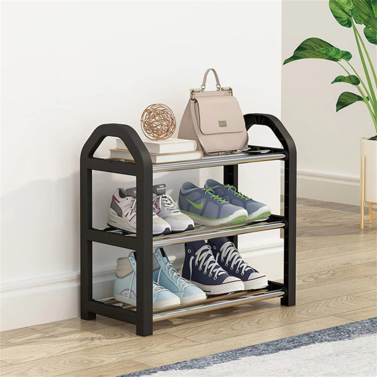 Rebrilliant Shoe Rack Small Shoe Rack 3 Tier Mini Shoe Rack